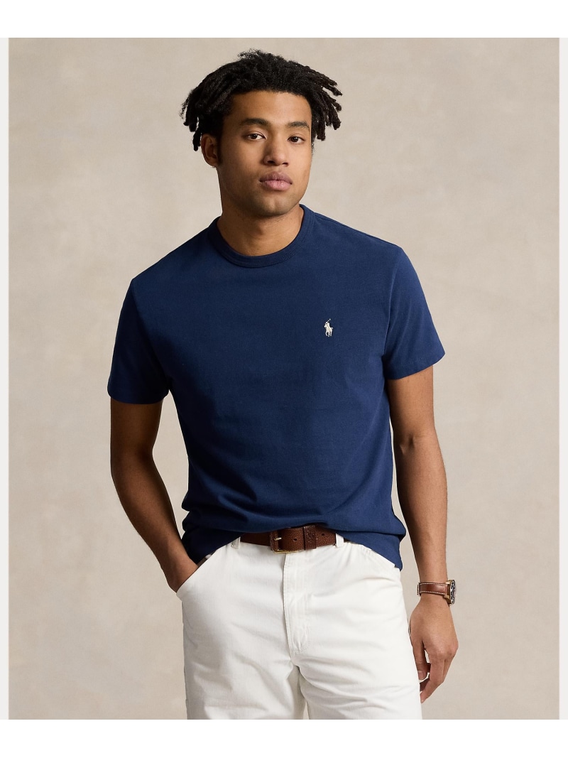POLO RALPH LAUREN クラシック フィット ジャージー クルーネック Tシャツ ラルフローレン トップス カットソー・Tシャツ ネイビー【送料無料】