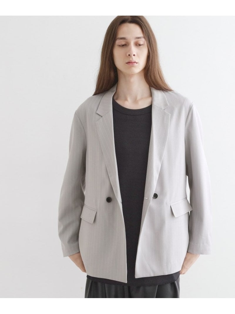 【SALE／50%OFF】tk.TAKEO KIKUCHI 【セットアップ対応】ピンストライプルーズジャケット ティーケータケオキクチ ジャケット・アウター テーラードジャケット・ブレザー ブラック【RBA_E】【送料無料】