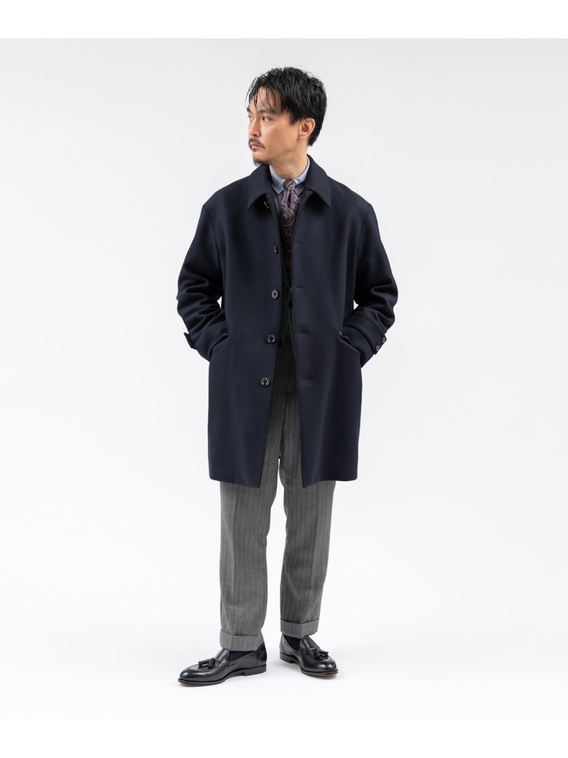 SHIPS MEN MACKINTOSH: HUMBIE SL メルトン コート シップス ジャケット・アウター ピーコート ネイビー【送料無料】