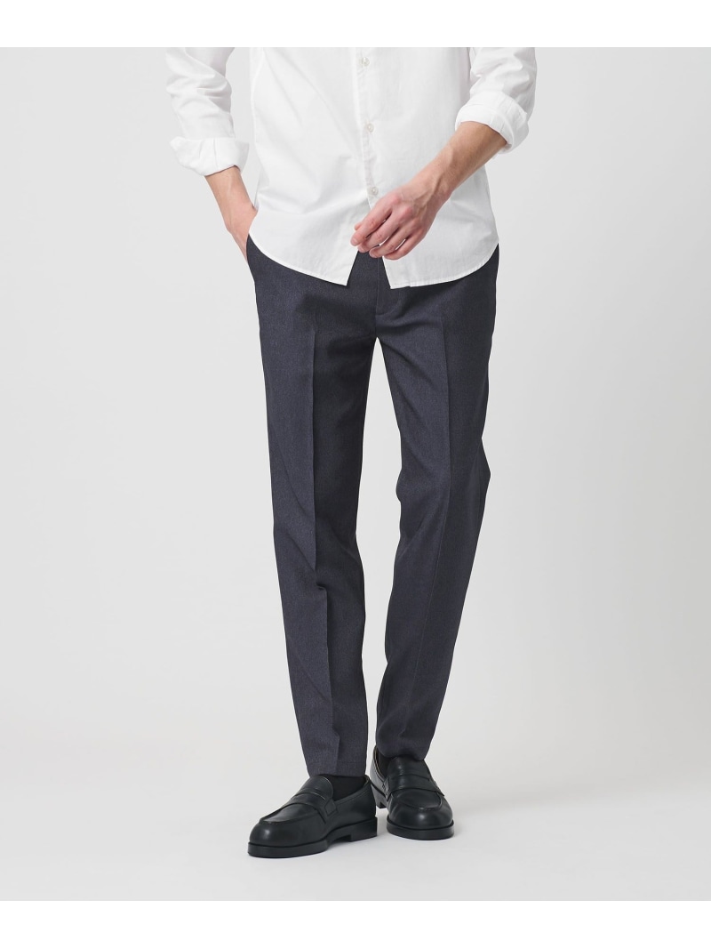 BEAUTY&YOUTH UNITED ARROWS 【WEB限定 WARDROBE SMART】デニムライク ノープリーツ パンツ ビューティー＆ユース　ユナイテッドアローズ パンツ スラックス・ドレスパンツ ネイビー【送料無料】