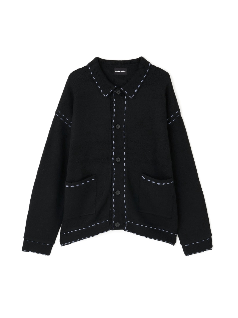 【SALE／50%OFF】LHP DankeSchon/ダンケシェーン/ST KNIT JACKET エルエイチピー トップス ジレー 薄墨色 ベージュ 黒いこと【RBA_E】【貨物輸送無料】