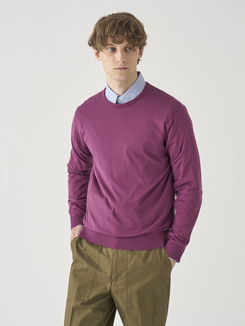 【SALE／20%OFF】JOHN SMEDLEY 労働者の一団のど頚長袖コットンニットプルオーバー ｜ DAVID ｜ 30G MODERN FIT ジョンスメドレー トップス 編み物【RBA_E】【貨物輸送無料】
