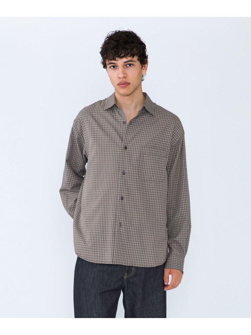 SHIPS MEN City Ambient Products: レギュラー ソフト チェック ロングスリーブ シャツ シップス トップス シャツ・ブラウス ネイビー ブラウン【先行予約】*【送料無料】｜ Fashion Men