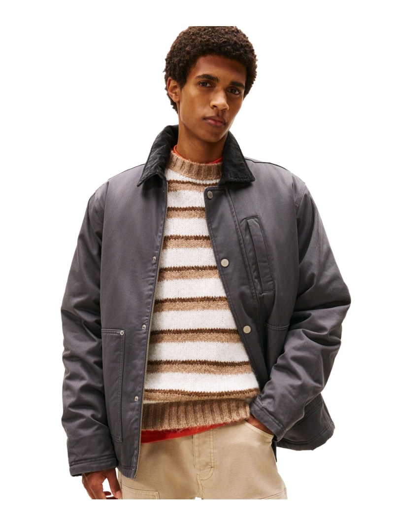 【SALE／40%OFF】TOMMY JEANS ツイルチョアジャケット トミーヒルフィガー ジャケット・アウター ブルゾン・ジャンパー グレー【RBA_E】【送料無料】