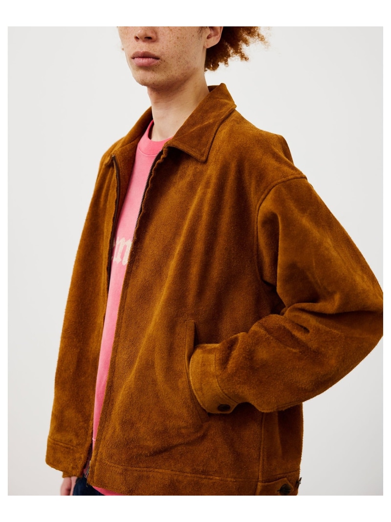 BEAMS スエード ジップアップ ブルゾン【ワイドフィット】 ビームス メン ジャケット・アウター ブルゾン・ジャンパー ブラウン【送料無料】
