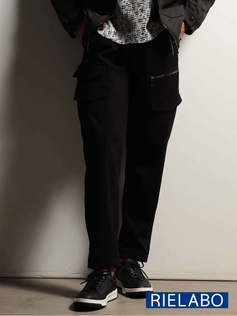 【SALE/37%OFF】NICOLE CLUB FOR MEN 【RIELABO】ボンディングダンボール デザインカーゴパンツ ニコル パンツ カーゴパンツ ブラック【RBA_E】【送料無料】| Fashion Men