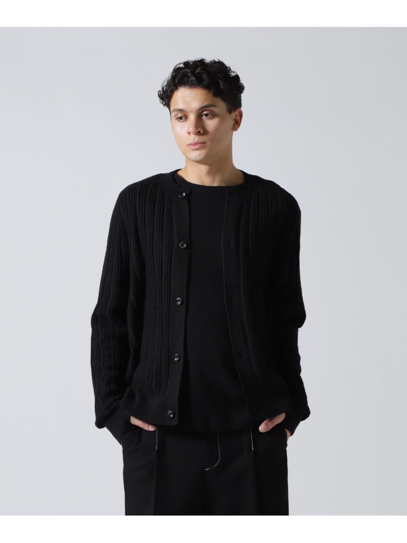 ROYAL FLASH GEN_DAI/ゲンダイ/MESH CARDIGAN ロイヤル閃光電球 トップス 編み物 黒いこと【貨物輸送無料】
