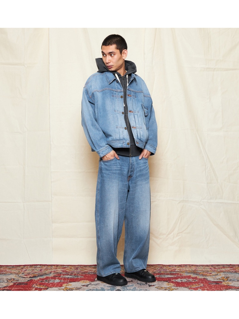 Lee Lee SUPERSIZED ビッグシルエットカウボーイデニムパンツ セットアップ可 エドウインオンラインモール パンツ ジーンズ・デニムパンツ ブルー【送料無料】