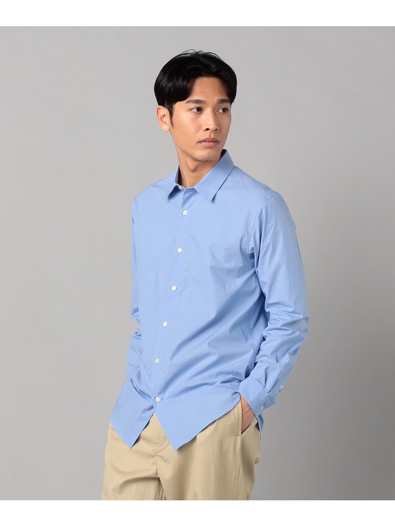 【SALE／19%OFF】COMME CA MEN オーガニックコットン ワッシャー加工 レギュラーカラーシャツ コムサメン トップス シャツ・ブラウス ブルー【RBA_E】【送料無料】
