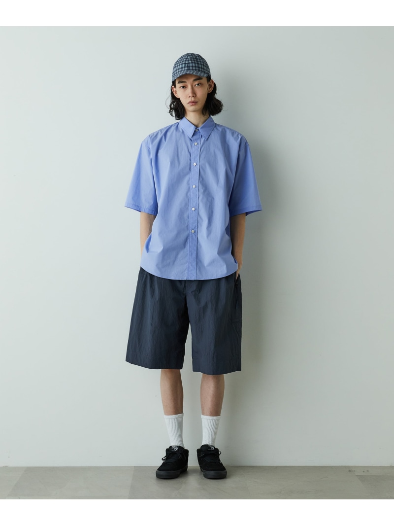 【SALE／30%OFF】NANO universe 「HOTEL PALACE」オテルパラス レギュラーカラールーズシルエット 半袖シャツ ナノユニバース トップス シャツ・ブラウス ブルー【RBA_E】【送料無料】