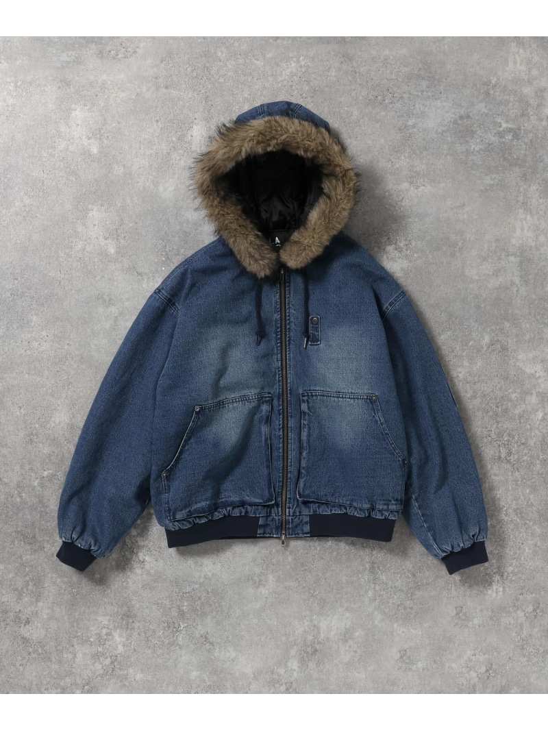 【SALE／14%OFF】LAKOLE デニムファーブルゾン ラコレ ジャケット・アウター ブルゾン・ジャンパー ブルー ブラック【RBA_E】【送料無料】 9,636円