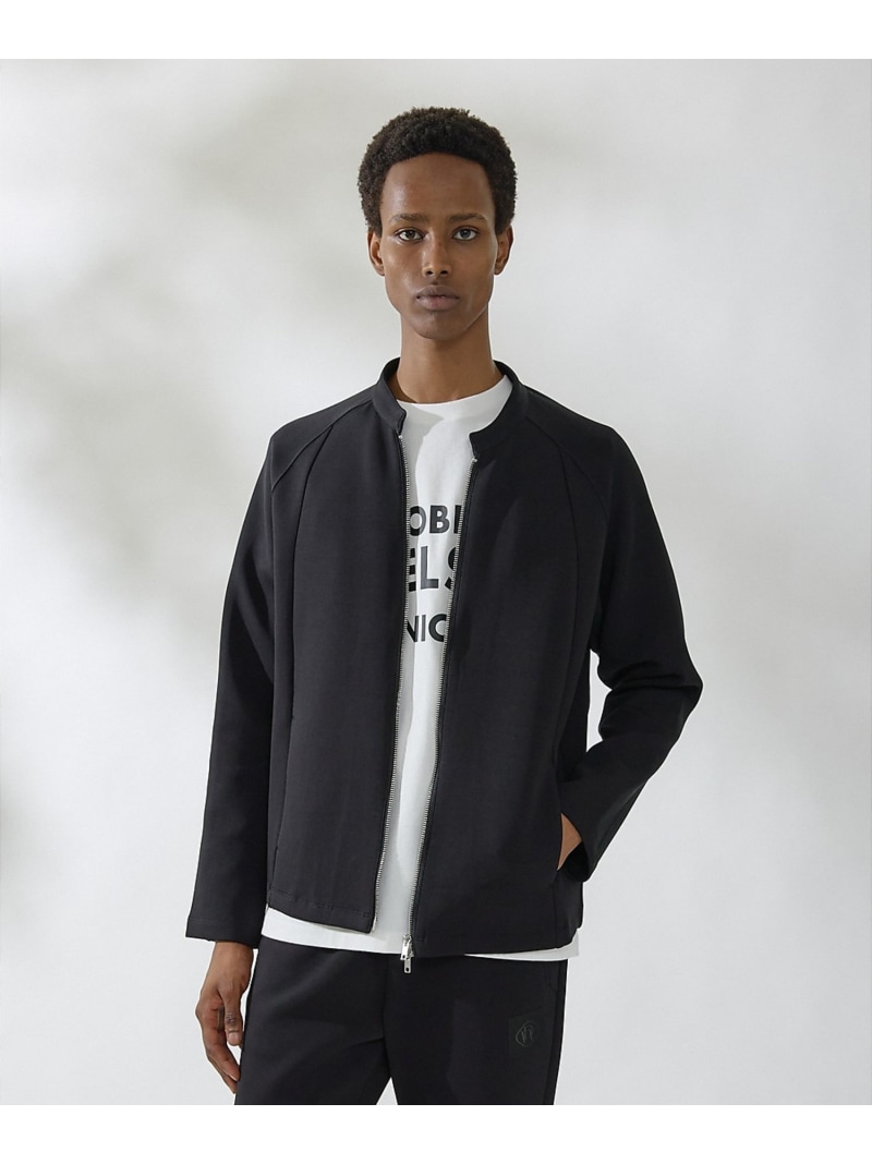 DESIGNWORKS 【セットアップ対応】液アンダンボール ライダースブルゾン デザインワークス ジャケット・アウター ブルゾン・ジャンパー ネイビー ブラック【送料無料】 18,722円