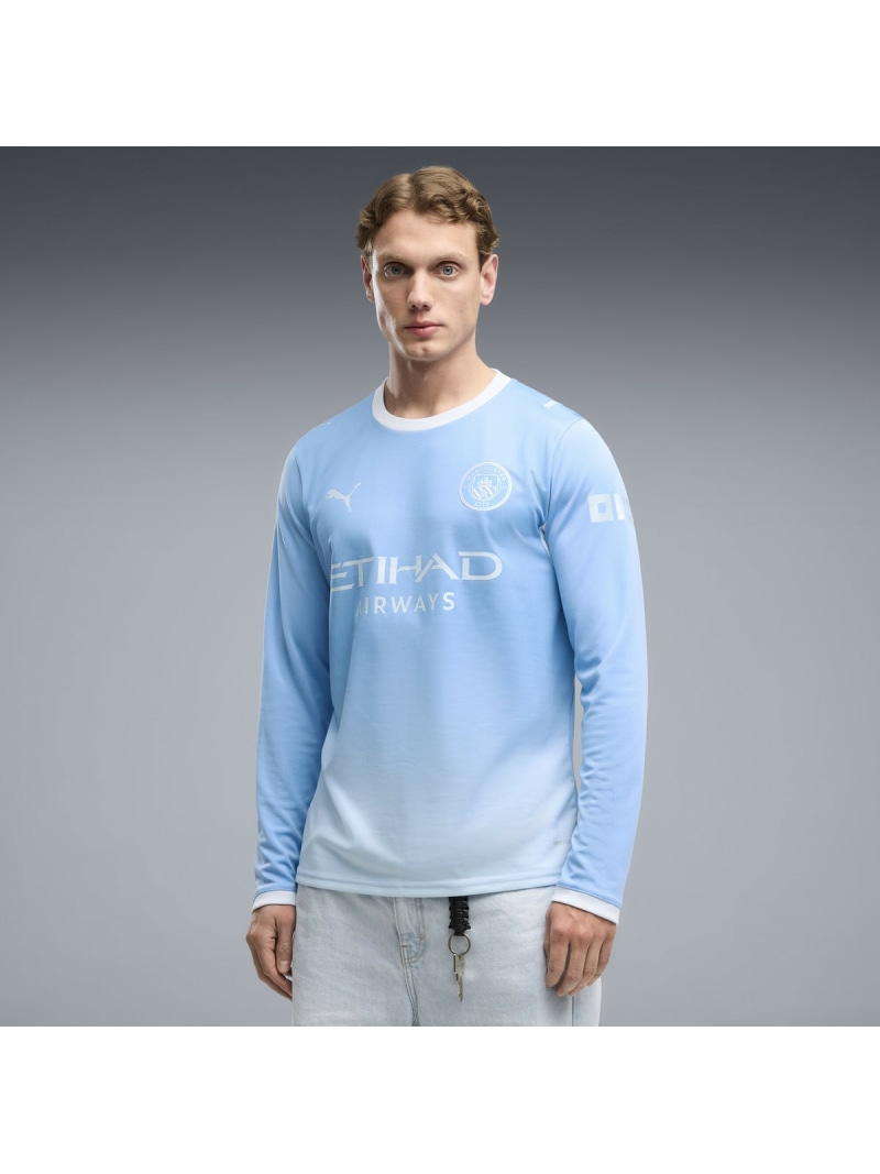 PUMA メンズ 2026-27 マンチェスターシティ FC 養護ホーム 写し物 長袖 制服 MCFC Home Jersey Replica LS ピューマ 運動競技・アウトドア装置 余分の物の運動競技・アウトドア装置【貨物輸送無料】