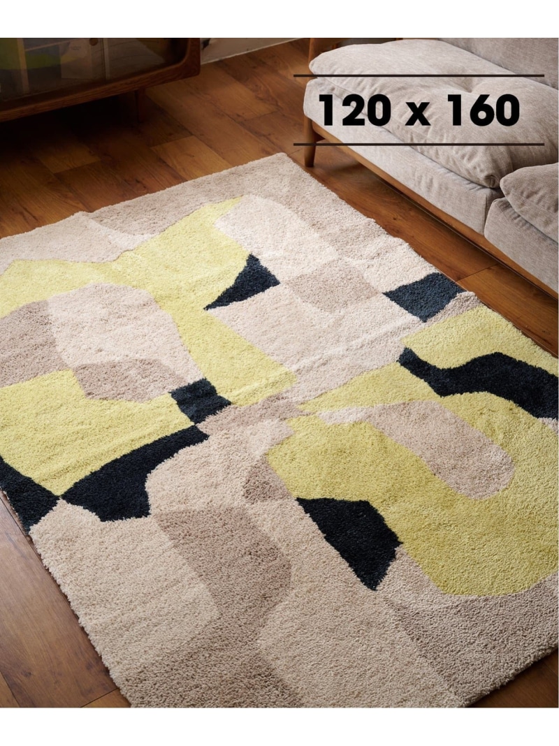 JOURNAL STANDARD FURNITURE PICFAIR RUG 120x160 ピクフェアラグ ジャーナルスタンダードファニチャー インテリア・生活雑貨 カーペット・ラグ・マット ネイビー イエロー【送料無料】