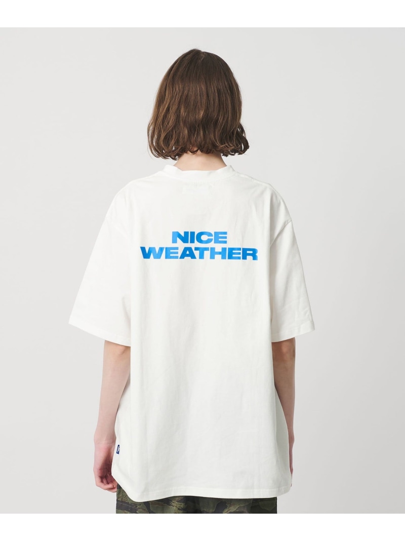 NICE WEATHER ＜NICE WEATHER＞ロゴ Tシャツ 2 ビューティー＆ユース　ユナイテッドアローズ トップス カットソー・Tシャツ ホワイト オレンジ ブラック【送料無料】