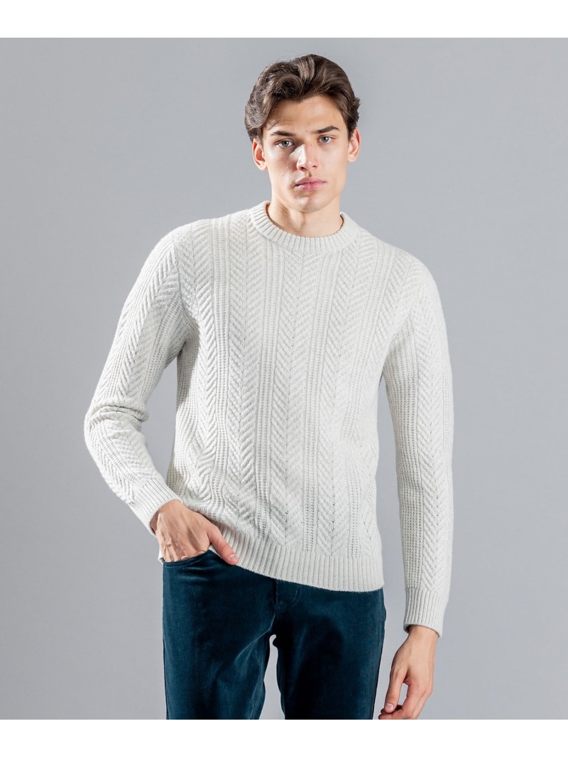 【SALE／30%OFF】JOSEPH HOMME メランジヘリンボンストライプ 有線テレビ編み物 ジョゼフ オム トップス 編み物 白いこと 黒いこと【RBA_E】【貨物輸送無料】