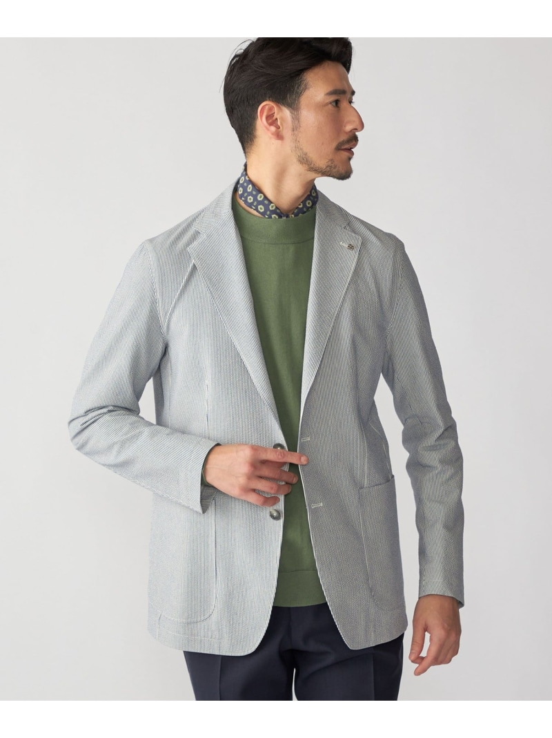SHIPS MEN TAGLIATORE: ライト シアサッカー ストライプ ジャケット シップス ジャケット・アウター テーラードジャケット・ブレザー【送料無料】