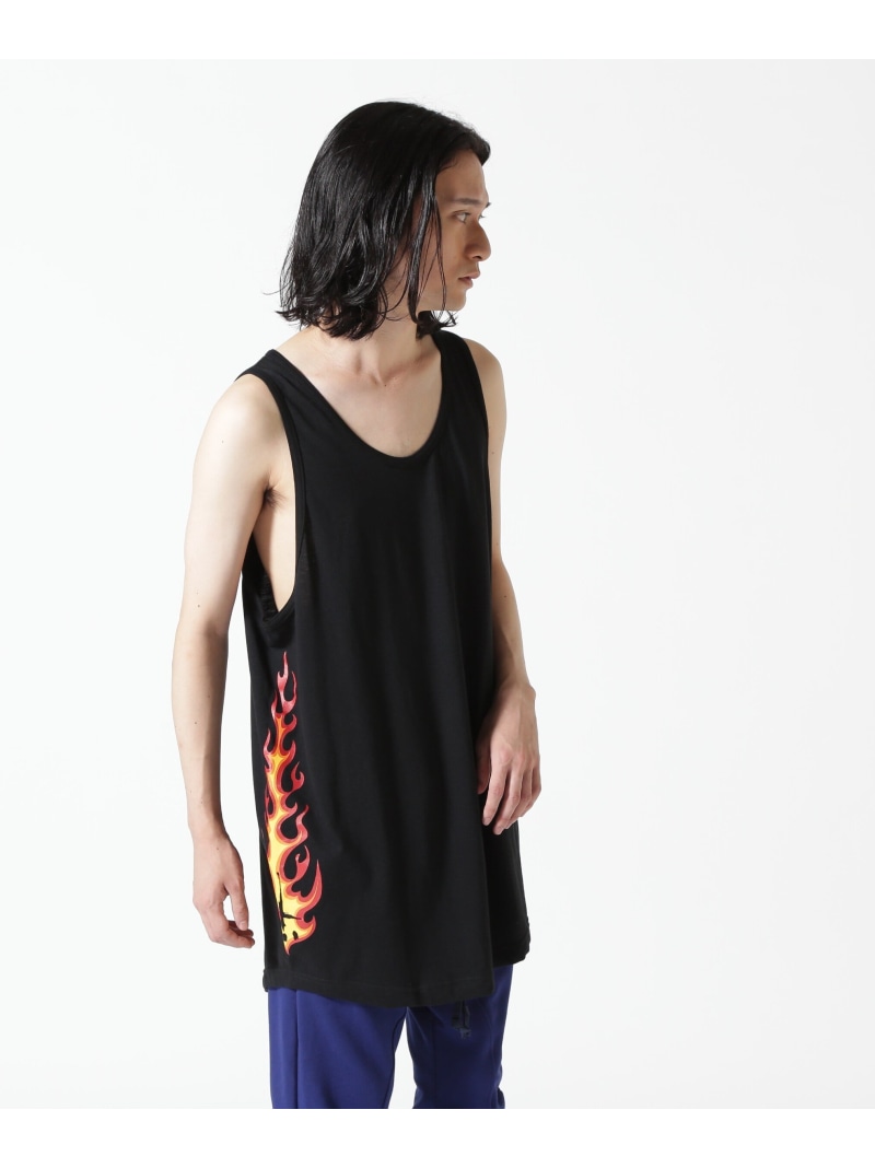 【SALE／30%OFF】ROYAL FLASH CTLS/シーティーエルエス/別注 FIRE TANKTOP ロイヤルフラッシュ トップス ノースリーブ・タンクトップ ホワイト ブラック【RBA_E】【送料無料】｜ Fashion Men