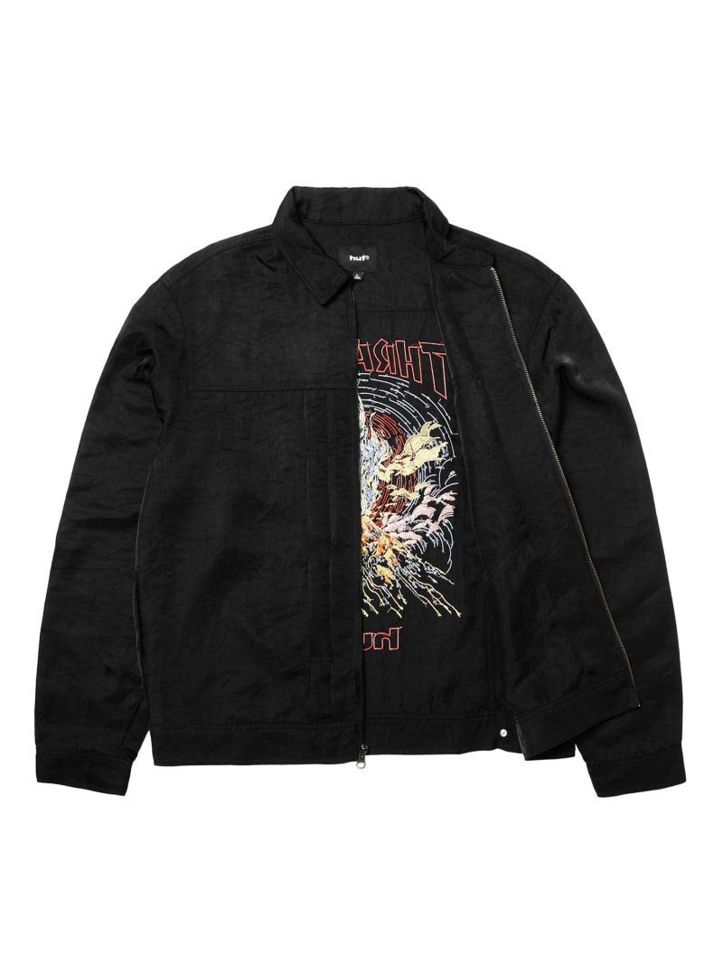 HUF HUF X THRASHER TRUCKER JACKET / HUF スラッシャー コラボ ジャケット ハフ ジャケット・アウター ブルゾン・ジャンパー ブラック【送料無料】 25,885円