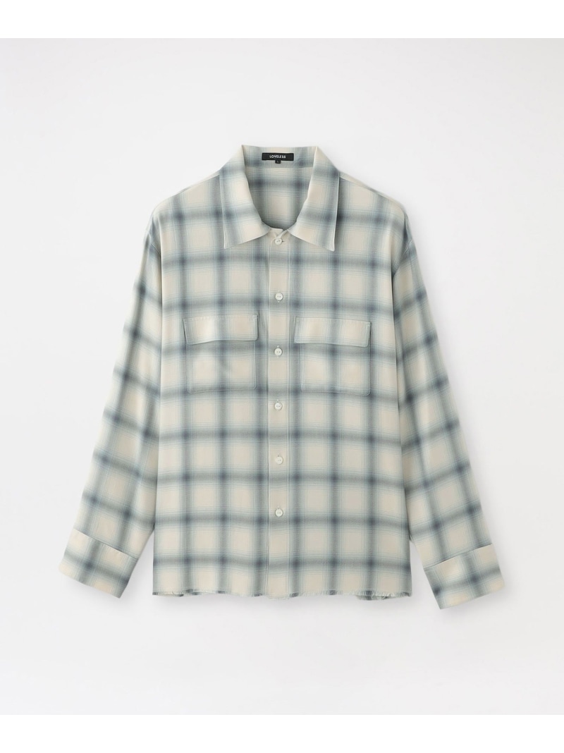 【SALE／20%OFF】LOVELESS レーヨンオンブレCPOシャツ ラブレス トップス シャツ・ブラウス ブラック ホワイト【RBA_E】【送料無料】｜ Fashion Men