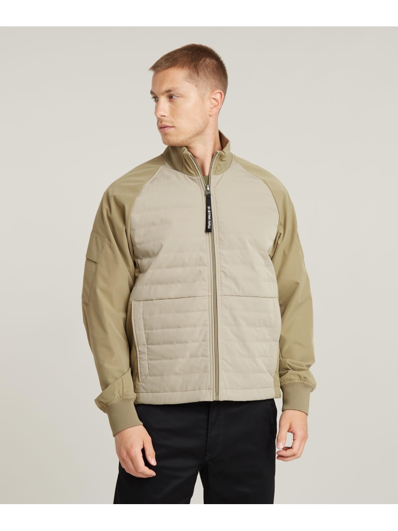 【SALE／30%OFF】G-Star RAW 【公式ショップ】TRACK OVERSHIRT/切り替えデザイントラックジャケット/撥水ジップアップブルゾン ジースターロゥ ジャケット・アウター ブルゾン・ジャンパー カーキグリーン【RBA_E】【送料無料】