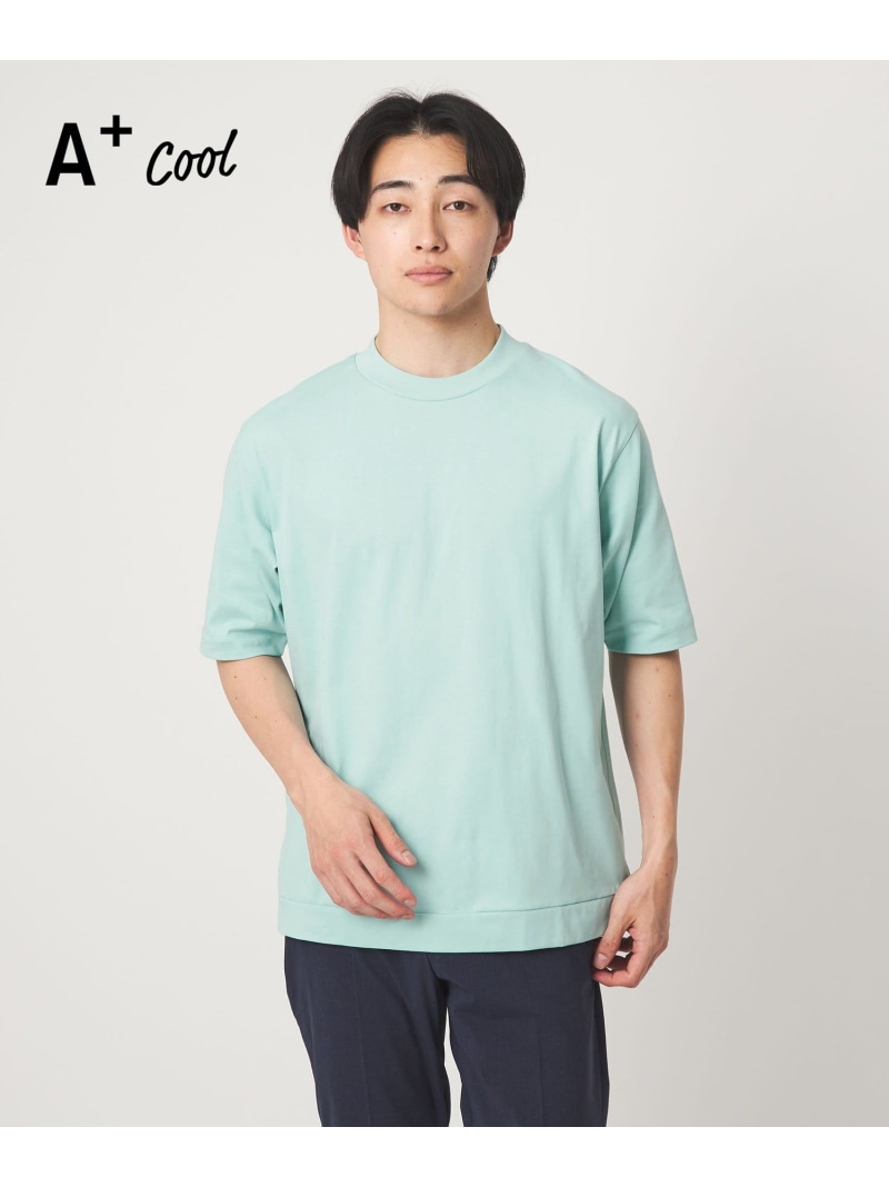 UNITED ARROWS green label relaxing A+ COOL ビズ クルーネック カットソー Tシャツ -接触冷感・吸水速乾- ユナイテッドアローズ グリーンレーベルリラクシング トップス カットソー・Tシャツ ブラック グレー ホワイト【送料無料】