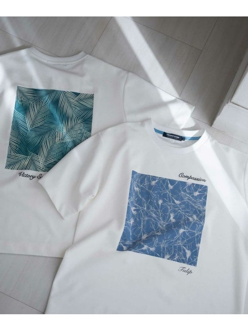 UNION STATION HIBIYA-KADANコラボT メンズ ビギ トップス カットソー・Tシャツ ブラック ホワイト【送料無料】