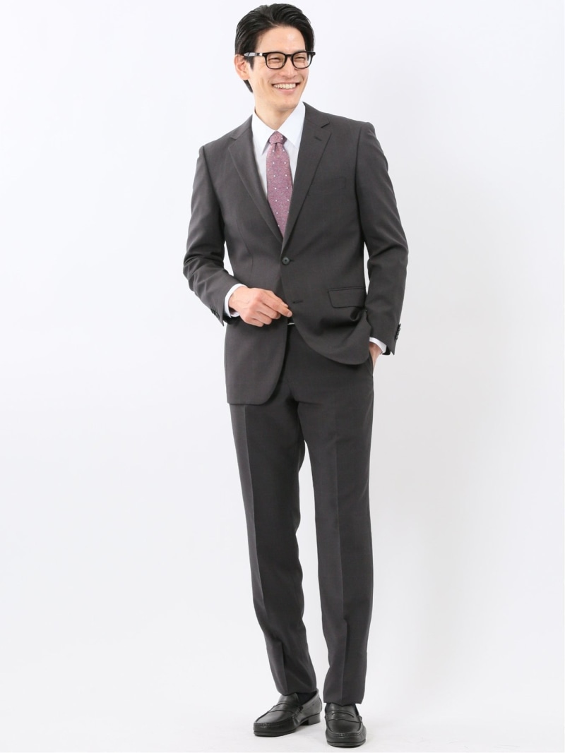 【SALE／30%OFF】TAKA-Q ストレッチ ウォッシャブル スリムフィット 2ボタン 2ピース スーツ チェックグレー タカキュー スーツ・フォーマル セットアップスーツ グレー【RBA_E】【送料無料】