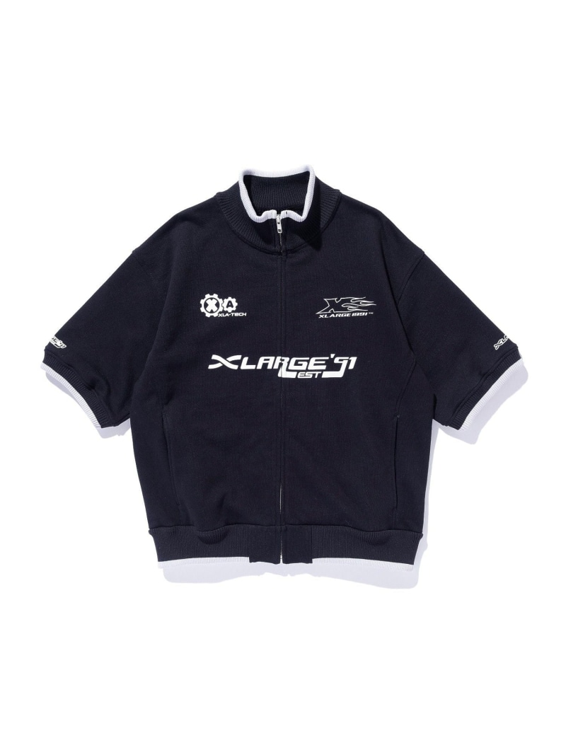 XLARGE ZIP UP S/S SWEATSHIRT エクストララージ トップス スウェット・トレーナー 黒いこと 米国海軍 緑であること【貨物輸送無料】