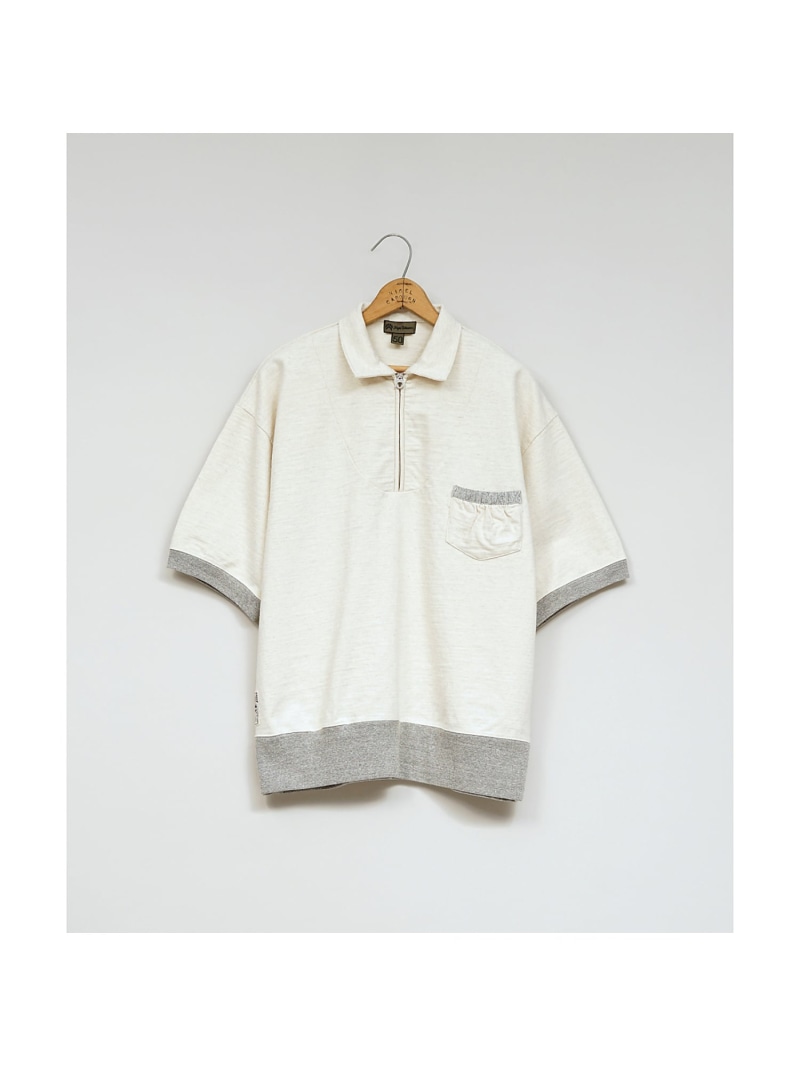 【SALE／50%OFF】Nigel Cabourn 【公式】ナイジェル・ケーボン / MAN / ジップアップトレーニングシャツ - ナイジェル・ケーボン トップス カットソー・Tシャツ ネイビー グレー ホワイト【RBA_E】【送料無料】