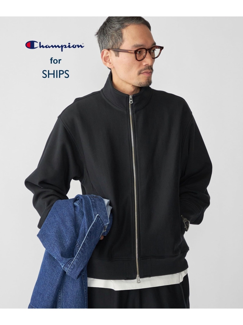 SHIPS MEN 【SHIPS別注】Champion: リバースウィーブ 汗水 照明ランプ ジップ ジレー シップス トップス スウェット・トレーナー 薄墨色 黒いこと ベージュ【貨物輸送無料】