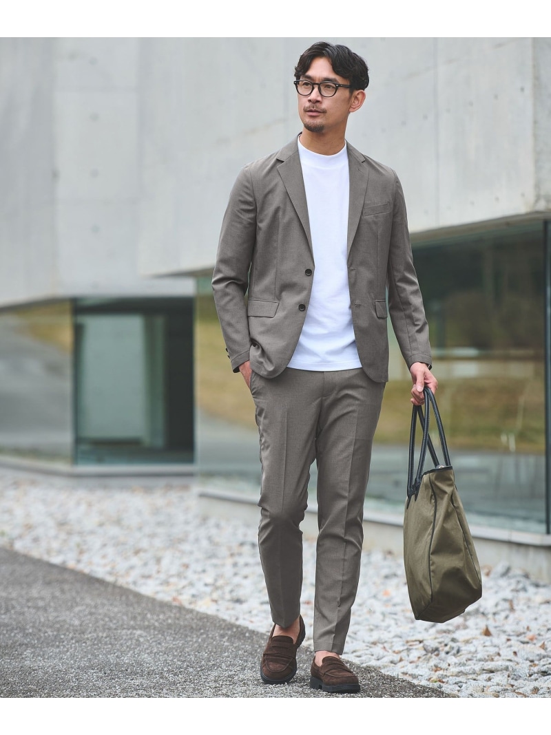 UNITED ARROWS green label relaxing 【WEB限定】JUST fit ドライポリエステル ナロー セットアップ -吸水速乾- ユナイテッドアローズ グリーンレーベルリラクシング ジャケット・アウター テーラードジャケット・ブレザー グリーン ブラック グレー ブラウン ネ【送料無料】