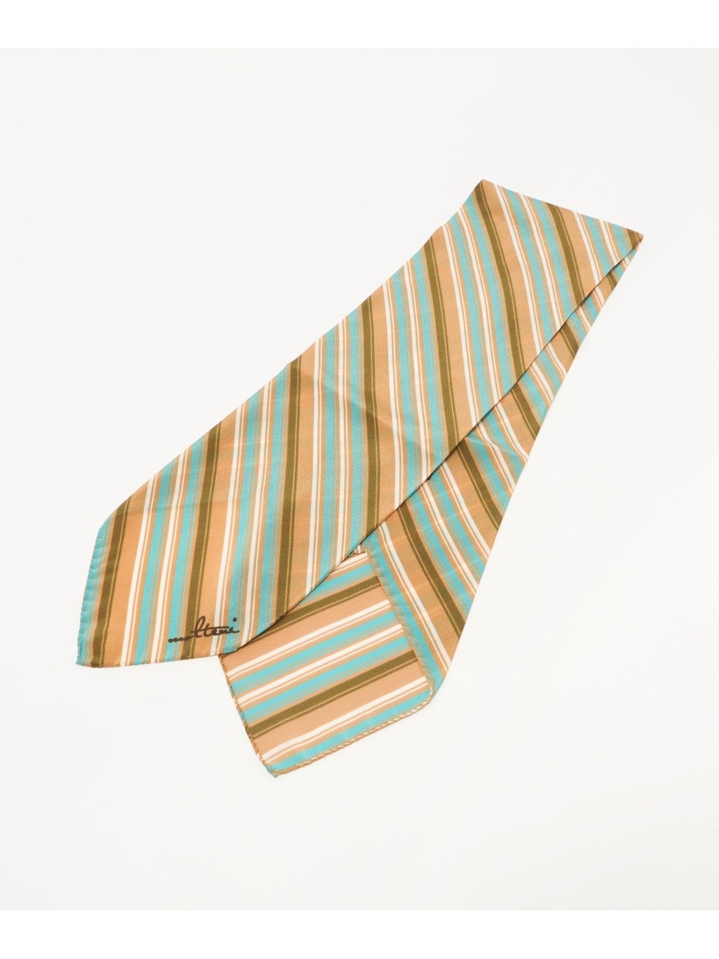 UNITED ARROWS ＜molteni＞マルチストライプ アスコットタイ ユナイテッドアローズ ファッション雑貨 マフラー・ストール・ネックウォーマー ベージュ ブルー【送料無料】｜ Fashion Men