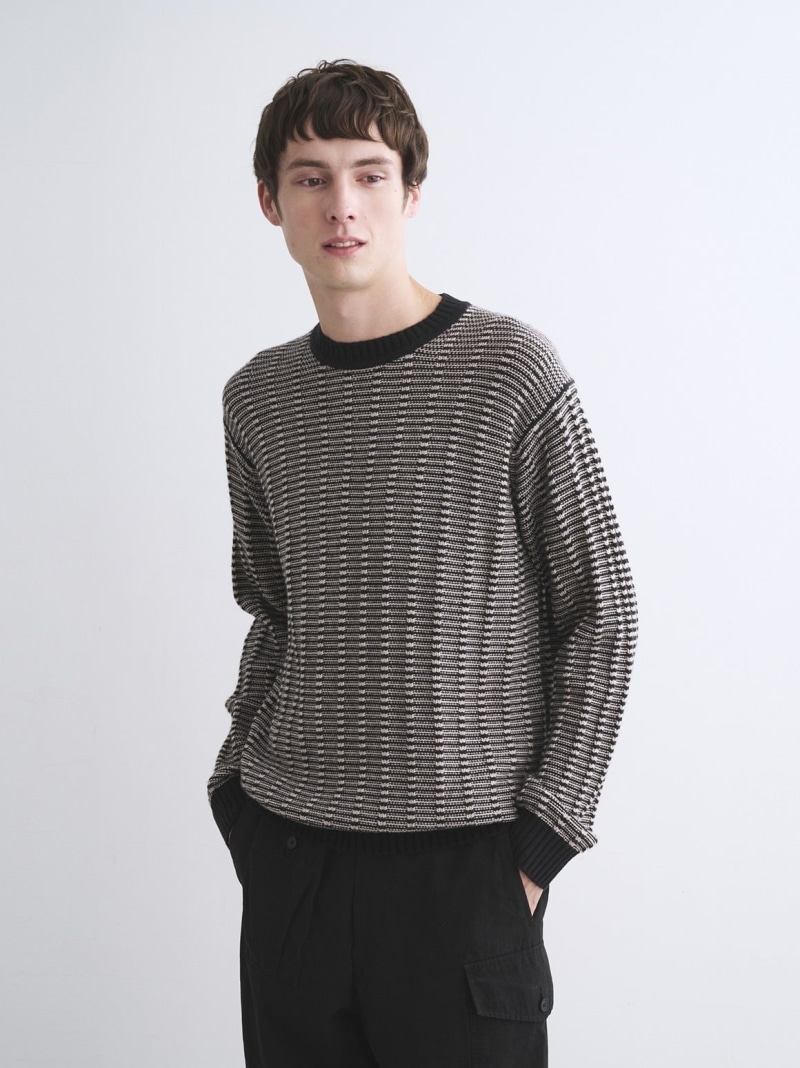 【SALE／50%OFF】three dots Men\u0027s wool cashmere crew neck スリードッツ トップス 編み物【RBA_E】【貨物輸送無料】