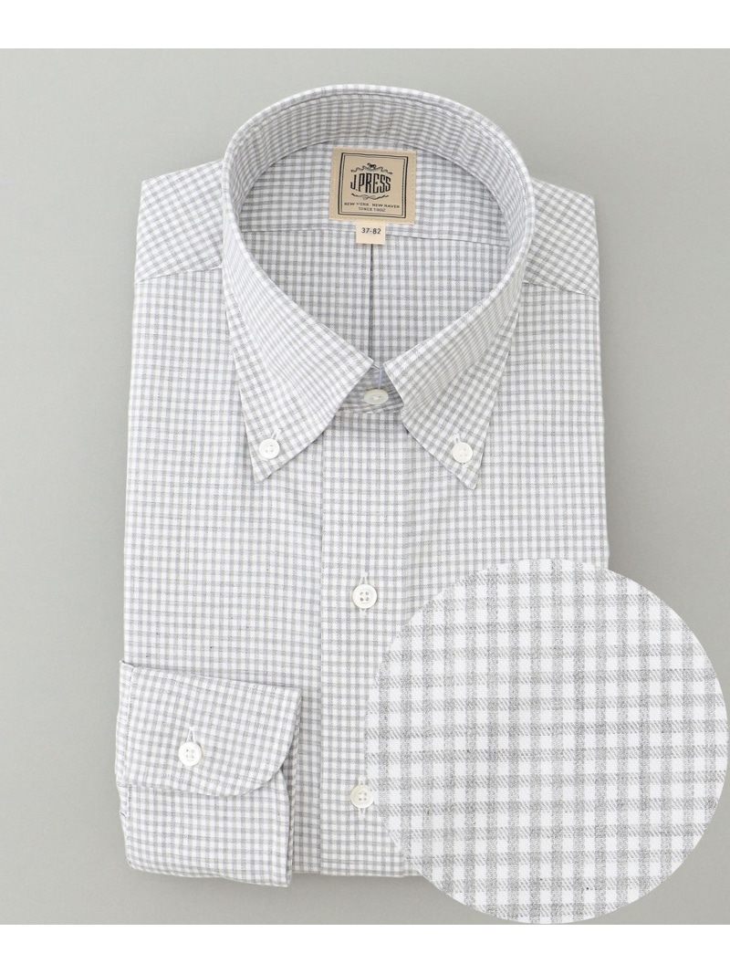 【SALE/30%OFF】J.PRESS 【Single Needle Tailoring / 形態安定】メランジカラーギンガムチェック シャツ/B.D. ジェイプレス トップス シャツ・ブラウス グレー【RBA_E】【送料無料】| Fashion Men