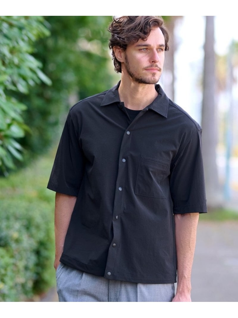 【SALE／30%OFF】DRESSTERIOR 【セットアップ可】ライトクロス 2WAYストレッチシャツ ドレステリア トップス シャツ・ブラウス ブラック ベージュ【RBA_E】【送料無料】