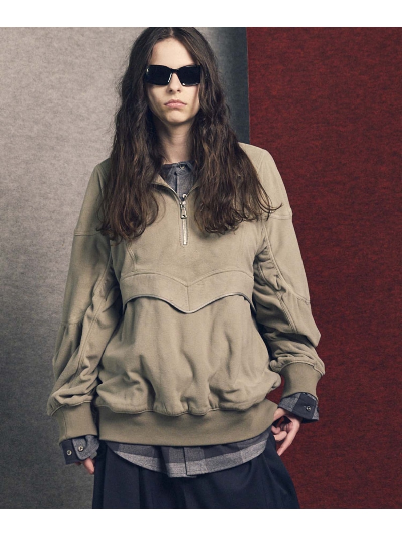MAISON SPECIAL POLATEC Prime-Over Half-zip Fleece Blouson メゾンスペシャル ジャケット・アウター ブルゾン・ジャンパー ベージュ ブラウン ブラック グレー【送料無料】｜ Fashion Men