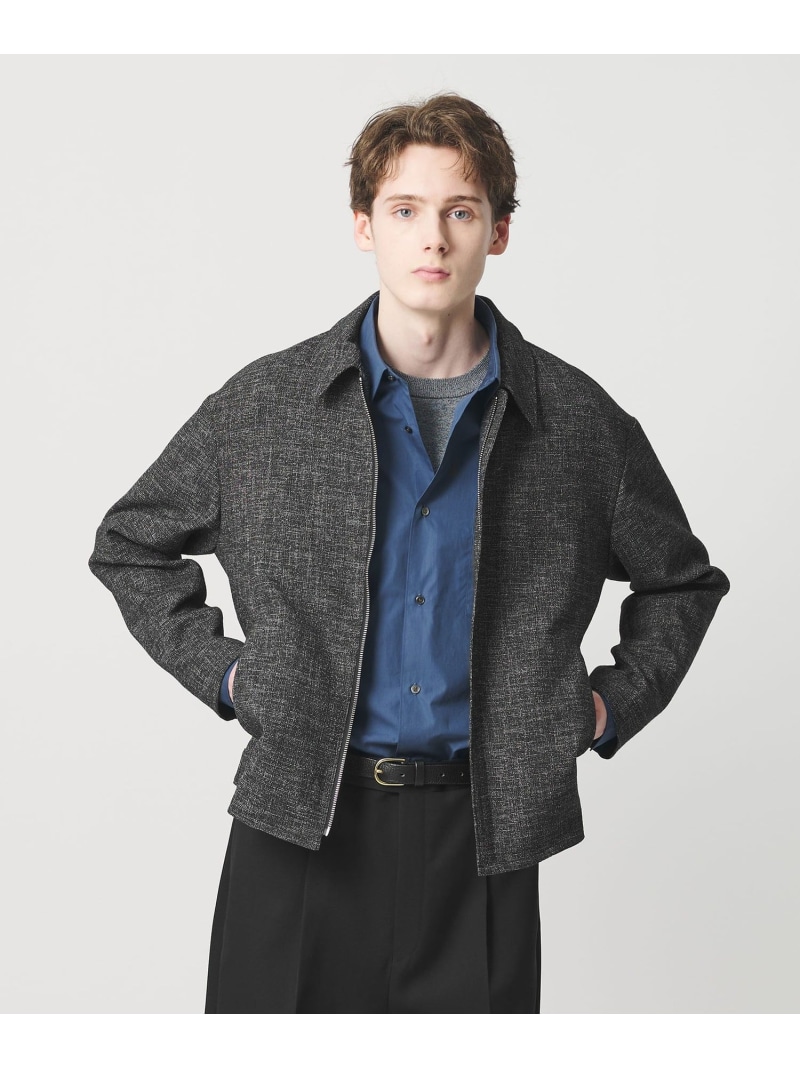 【SALE／15%OFF】BEAUTY&YOUTH UNITED ARROWS モノトーン ツイード ショート ブルゾン ビューティー＆ユース　ユナイテッドアローズ ジャケット・アウター その他のジャケット・アウター グレー ブラック【RBA_E】【送料無料】