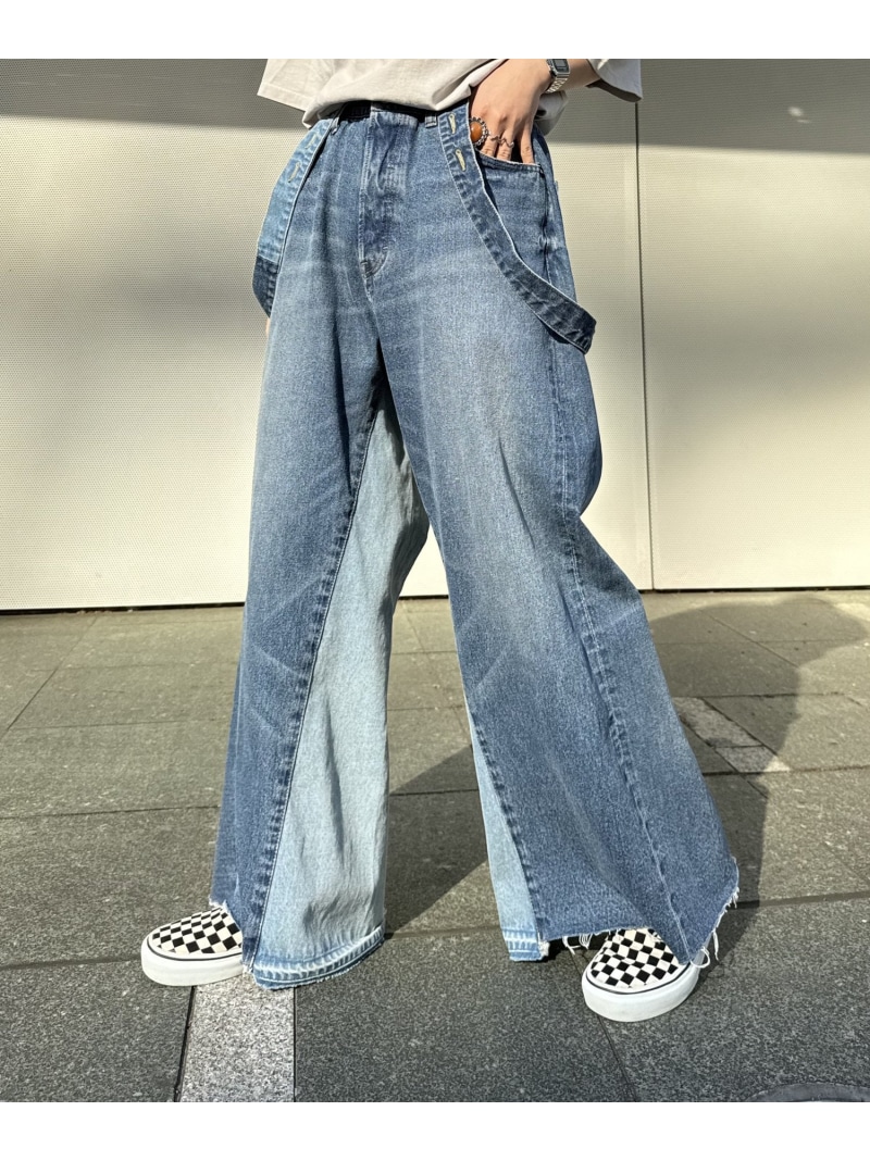 CIAOPANIC TYPY 【etsinta/エシンタ】リメイクサス付きデニム チャオパニックティピー パンツ ジーンズ・デニムパンツ ブルー【送料無料】