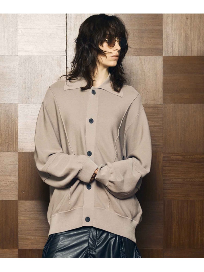 【SALE／20%OFF】MAISON SPECIAL Re-knitting High Gauge Polo Cardigan メゾンスペシャル トップス ジレー 黒いこと ベージュ 赤いこと【RBA_E】【貨物輸送無料】 メンズファッション-トップス
