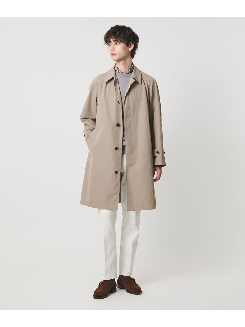 UNITED ARROWS ポリエステル タフタ パッカブル ともし火 バルマカーンコート 撥水 ユナイテッドアローズ ジャケット・アウター ステンカラー厚地の外套 米国海軍 ベージュ【貨物輸送無料】 コート・ジャケット-メンズファッション