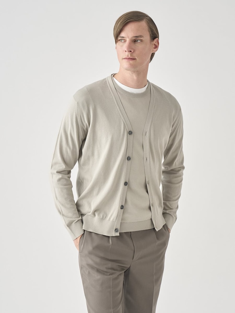 【SALE／30%OFF】JOHN SMEDLEY Vネック長袖コットンニットカーディガン ｜ WISTING ｜ 30G MODERN FIT ジョンスメドレー トップス ニット【RBA_E】【送料無料】｜ Fashion Men