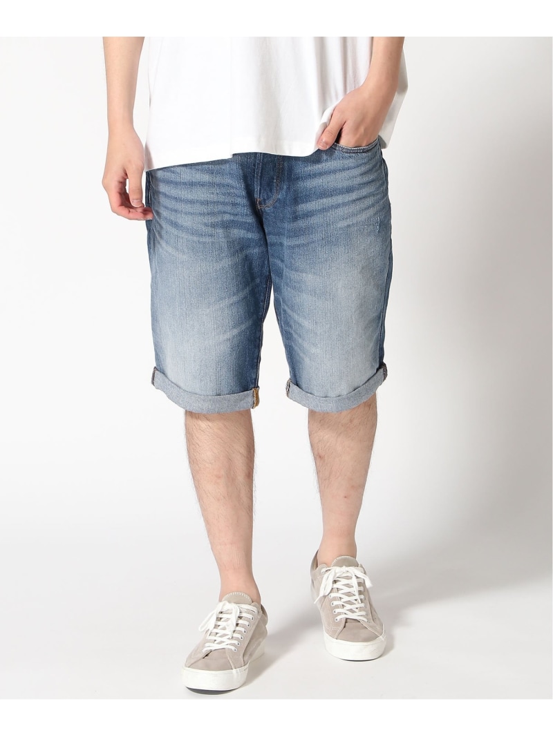 【SALE／30%OFF】G-Star RAW 【堅苦しさ販売店】3301 Denim Shorts/ベーシックデザインスリムデニムショートパンツ ジースターロゥ ズボン下 デニム・ジーンズズボン下 青色【RBA_E】【貨物輸送無料】