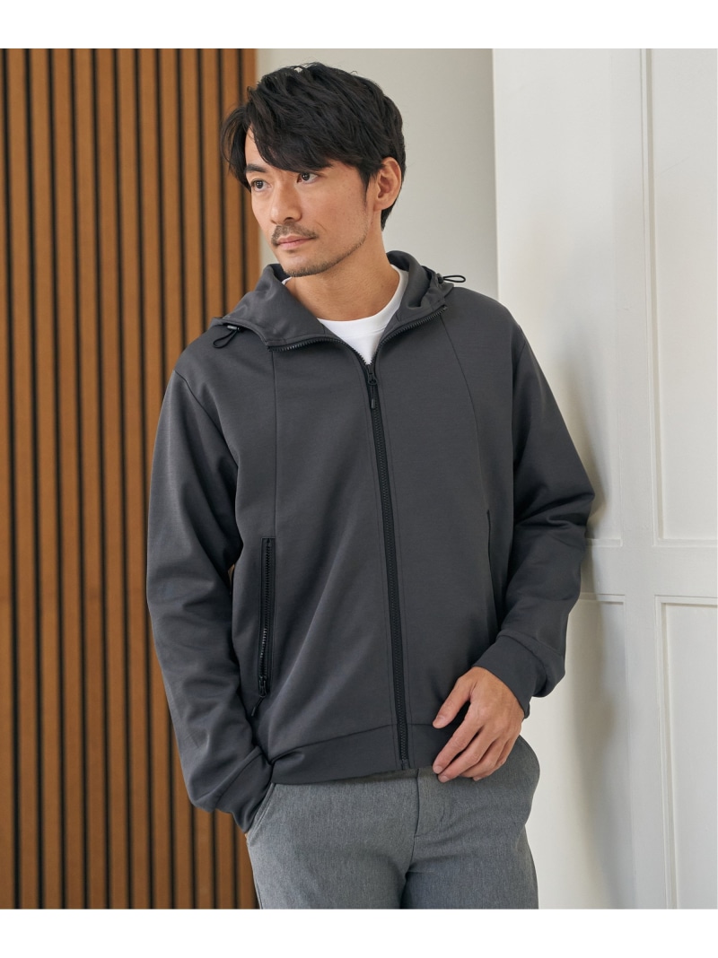 ikka 【イージーケア/吸水速乾】ドライポンチジップパーカ イッカ トップス その他のトップス ブラック グレー【送料無料】