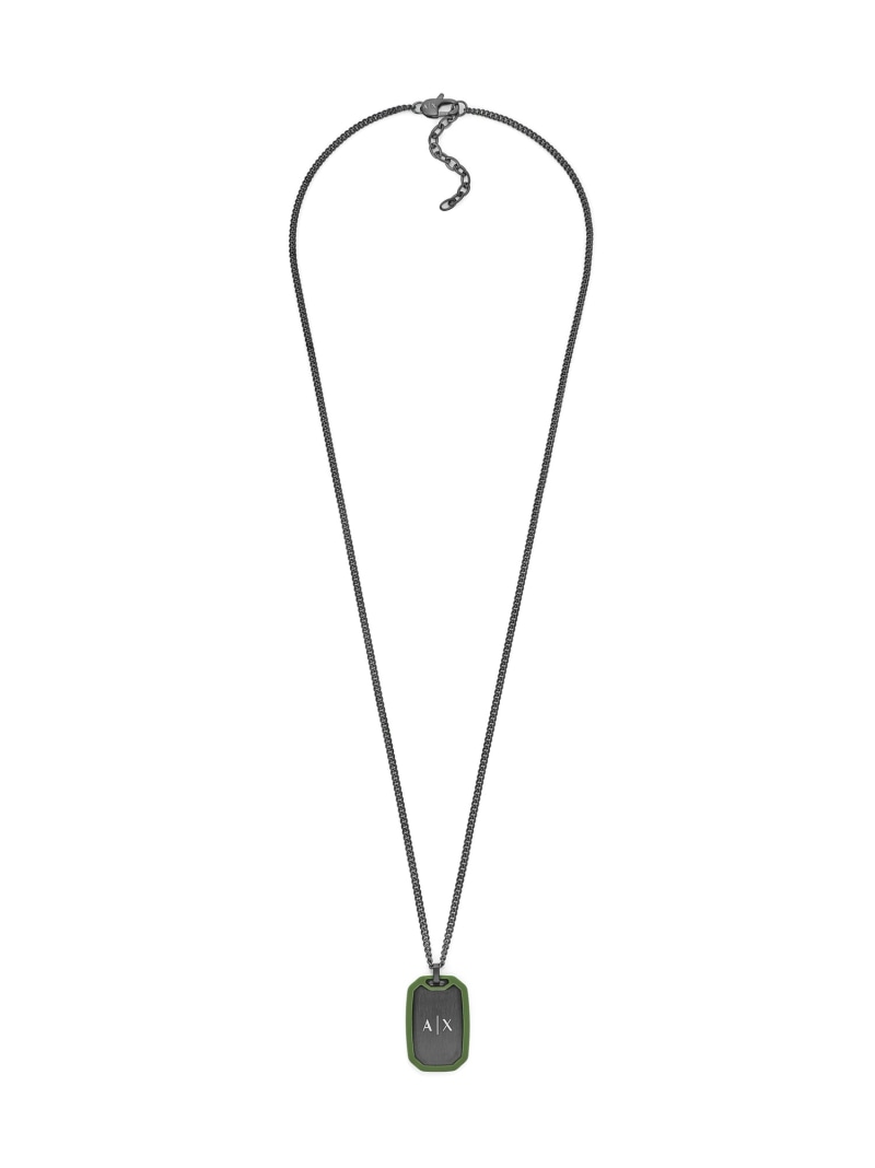 A｜X ARMANI EXCHANGE アルマーニ・エクスチェンジ アクセサリー メンズ ネックレス ガンメタル AXG0170060 ウォッチステーションインターナショナル アクセサリー・腕時計 ネックレス グリーン【送料無料】｜ Fashion Men