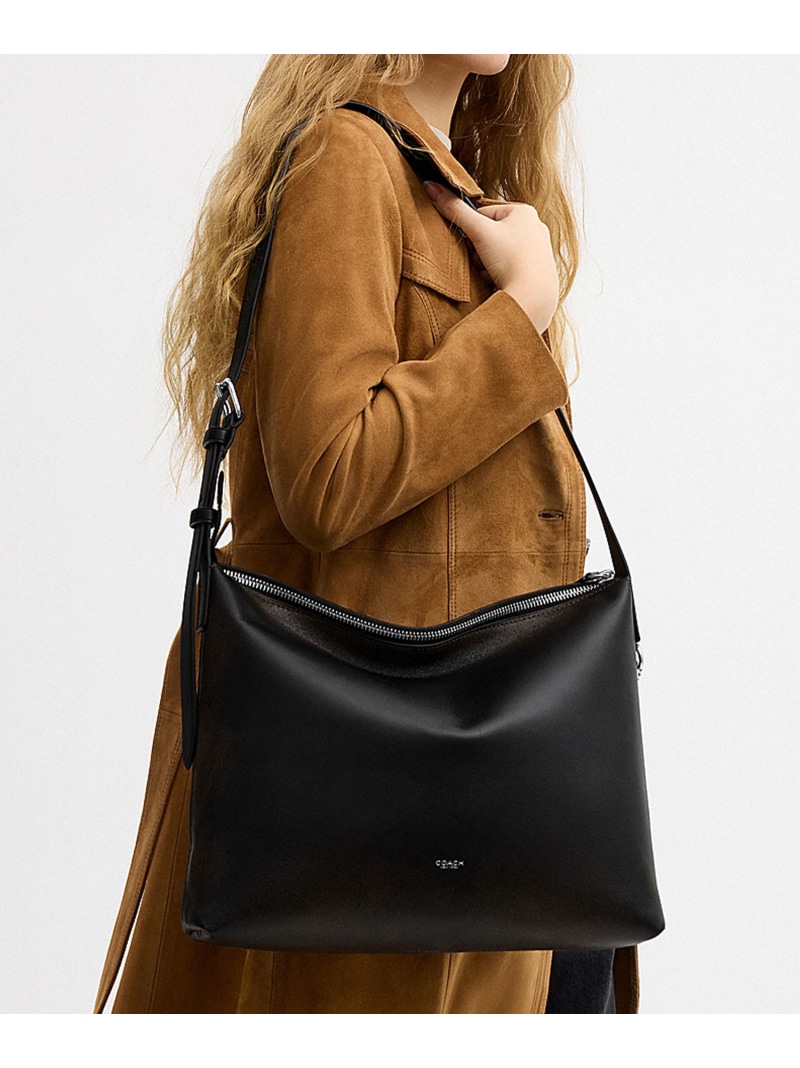 COACH 【公式】モット メッセンジャー バッグ 38・ラブド レザー コーチ バッグ ショルダーバッグ ブラック【送料無料】
