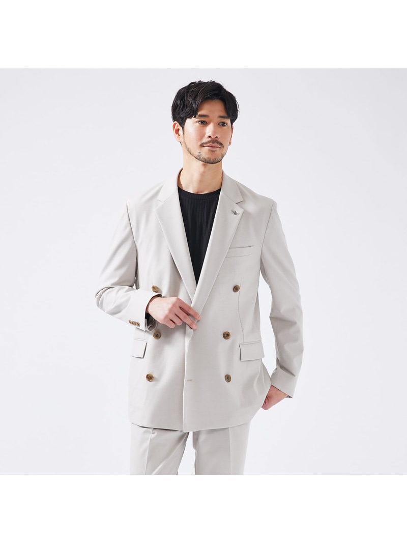 【SALE／40%OFF】ABAHOUSE LASTWORD 【セットアップ対応/BRERA】ストレッチ ポプリン ダブルジャケット アバハウス ジャケット・アウター その他のジャケット・アウター ブラック ネイビー グレー【RBA_E】【送料無料】