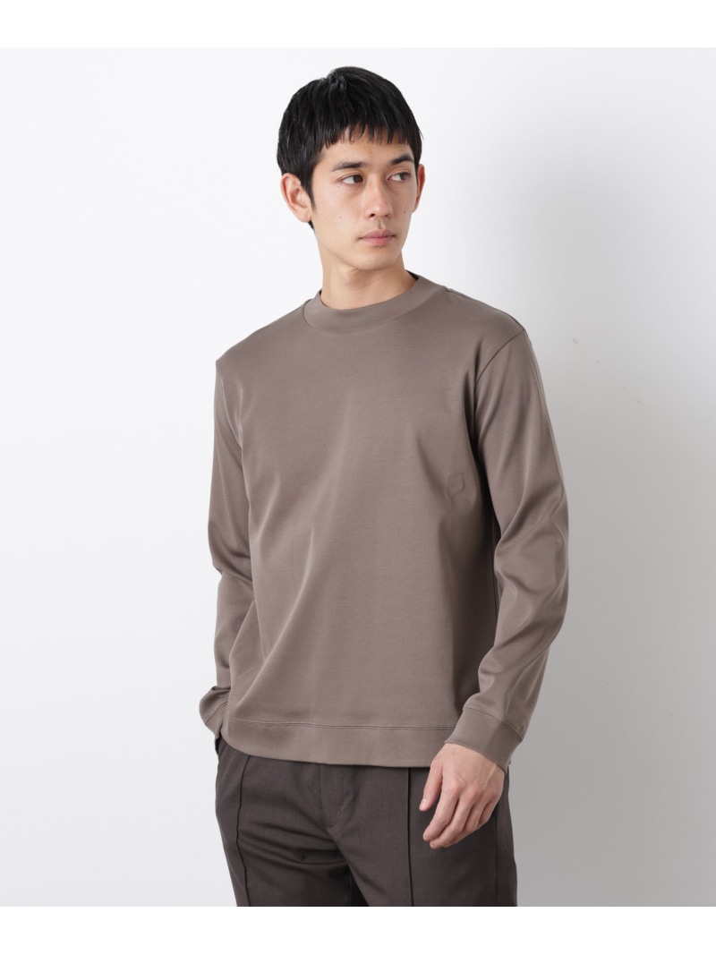 NANO universe 「FORMAL JERSEY」モックネックカットソー長袖 ナノユニバース トップス カットソー・Tシャツ ブラック ホワイト ベージュ【送料無料】