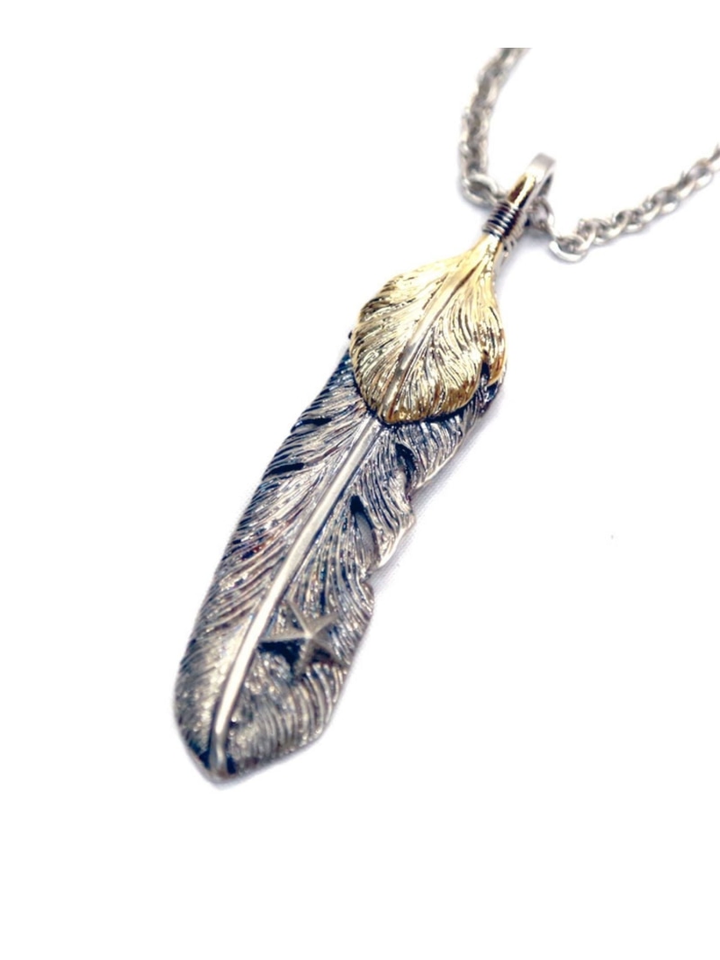 TMT DOUBLE FEATHER TOP(LARGE) ティーエムティー アクセサリー・腕時計 ネックレス シルバー【送料無料】｜ Fashion Men