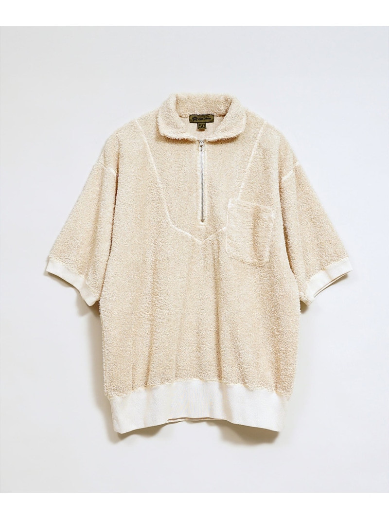 Nigel Cabourn 【公式】ナイジェル・ケーボン / MAN / ジップアップシャツ - パイル ナイジェル・ケーボン トップス スウェット・トレーナー グレー ホワイト【送料無料】